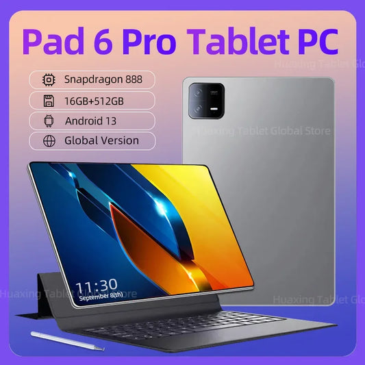 2023 Original Global Version Pad 6 Pro Tablet  16GB 512GB Android 13 11 Inch HD Screen 5G Wifi Tablet